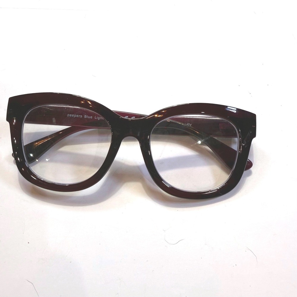Peepers Center Stage Blue Light Glasses 3526 Wine Eco-Friendly +0.00 Oversized